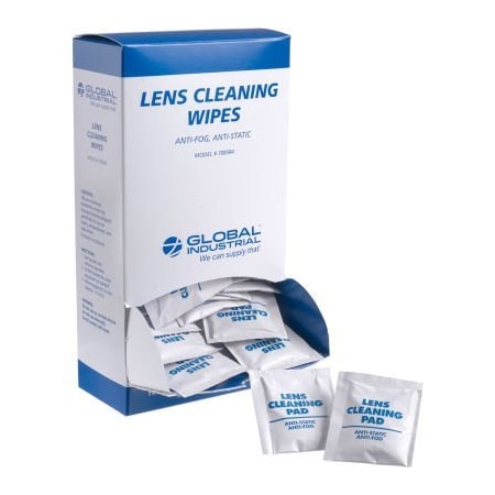 Global Industrial Lens Cleaning Wipes, 100/Box